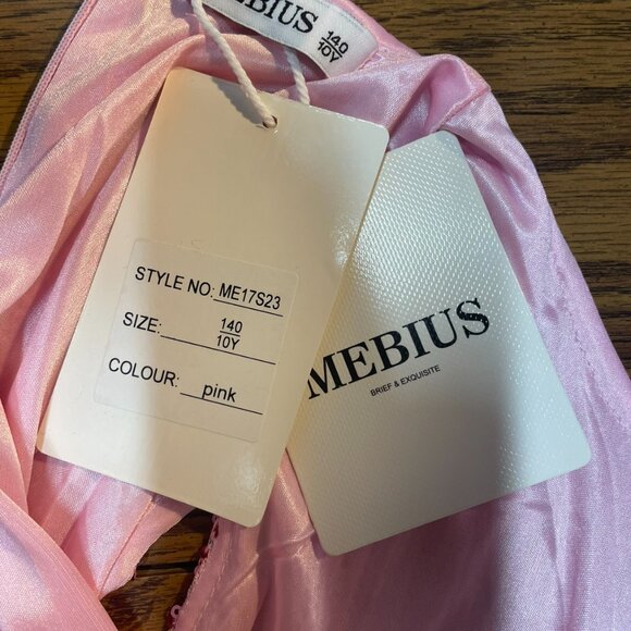 ✨ Mebius Full Sequin Pink Dress w/ Matching Bow – Girls Size 10Y - Picture 6 of 8